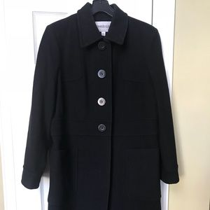 Black wool dress coat size 14